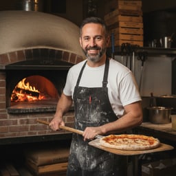 Portrait of Daniel T., pizzeria owner in Chicago